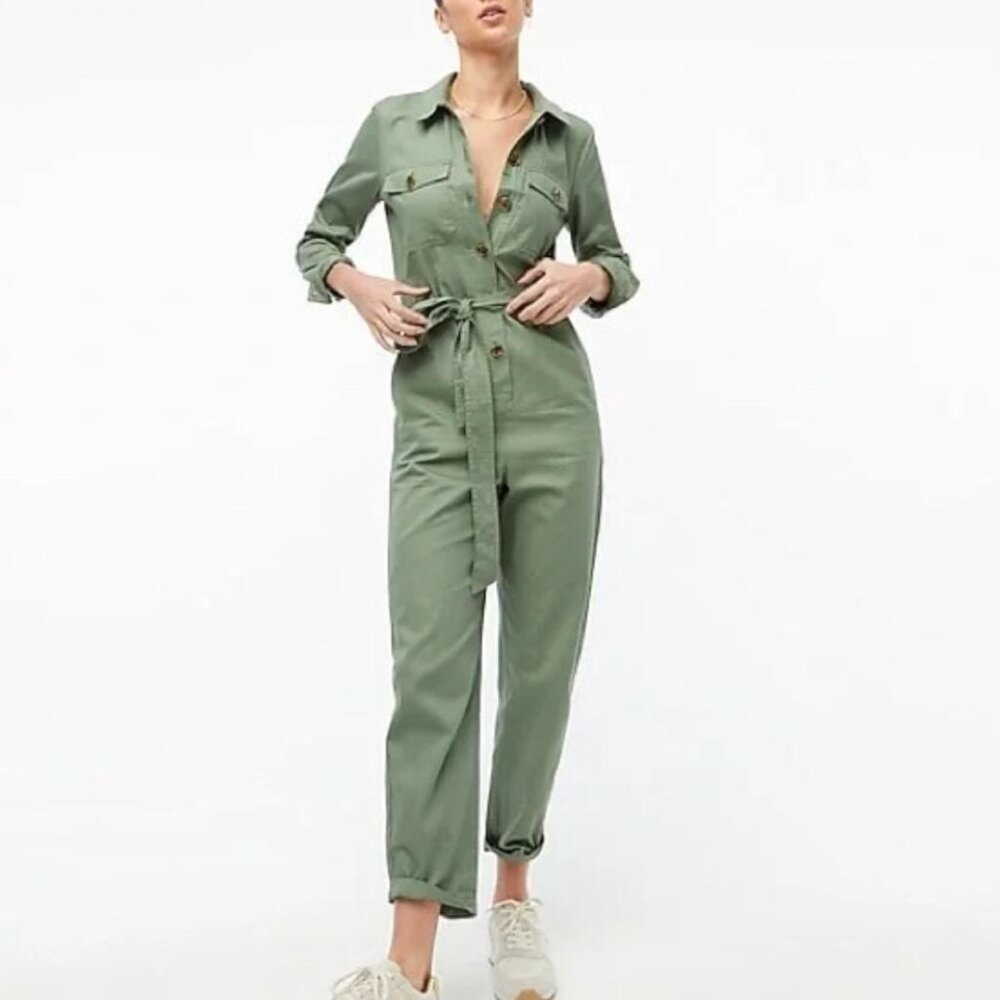 J Crew Collared Belted Utility Jumpsuit, 6